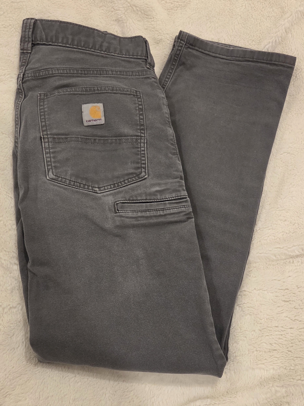 Carhartt Men’s Relaxed Fit 5 Pocket Canvas Washed Gray Work Pants - Size 30 X 34